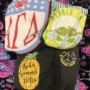 4 Alpha Gamma Delta Sorority Tees: XXL Tank, 2 L Tank, XL SS